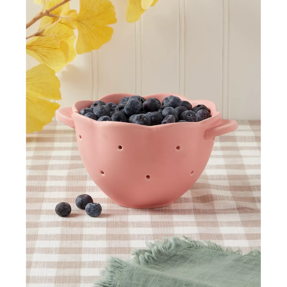 Haven 7" Scalloped Stoneware Berry Basket - Pink‎